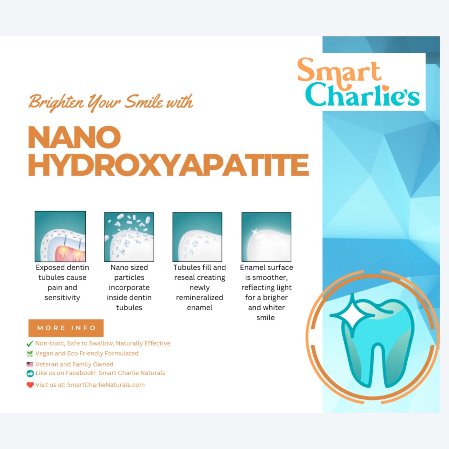 Fluoride-Free Natural Toothpaste – 10% Nano-Hydroxyapatite for Sensitivity, Whitening & Enamel Strengthening | Peppermint