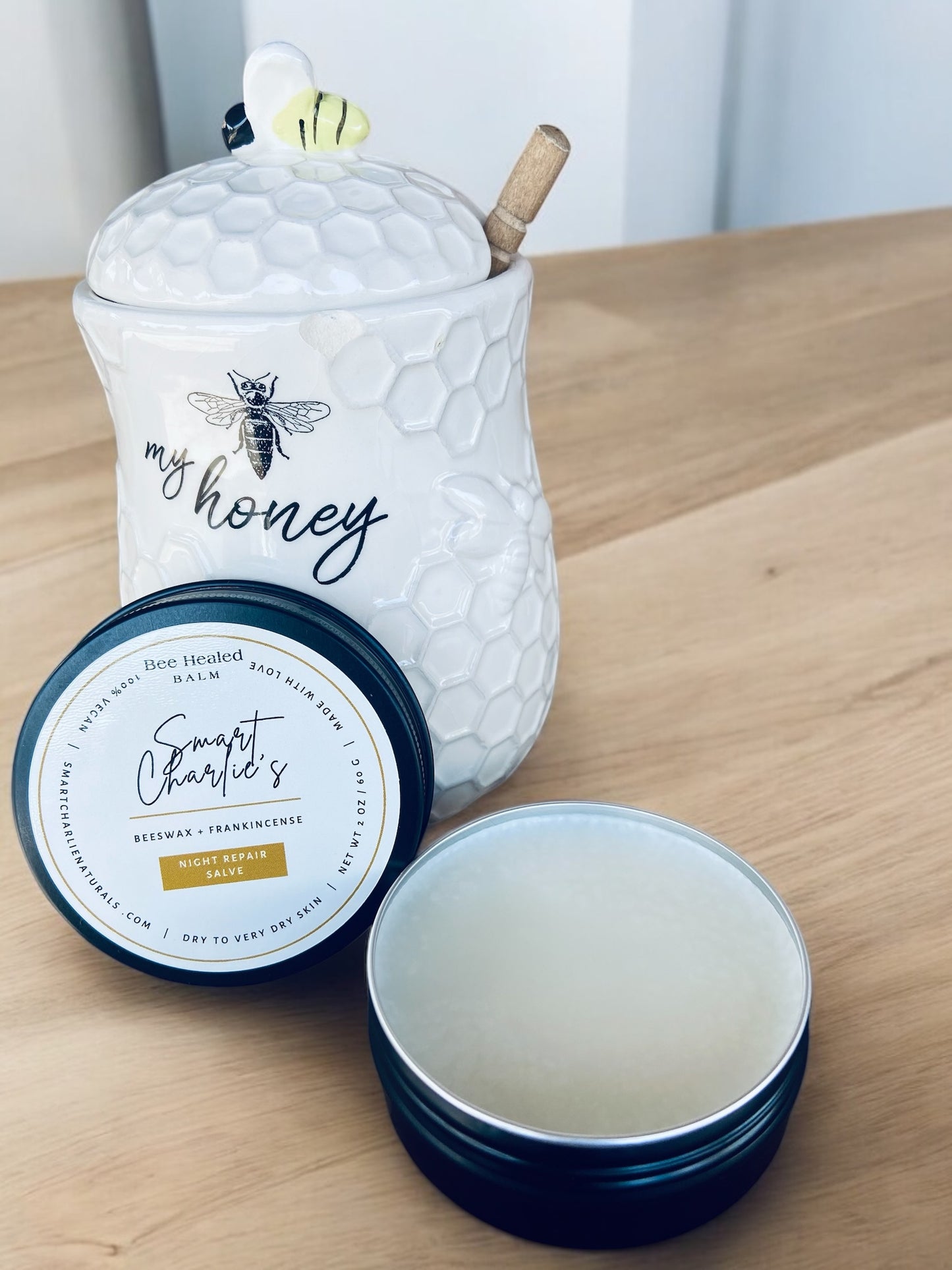 Smart Charlie’s Bee Healed Balm | Organic Beeswax Healing Salve | Overnight Dry Skin | Cracked Skin Relief | Frankincense Healing Balm
